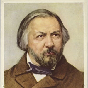 Mikhail Ivanovich Glinka, Russian composer (1804-1857) (colour litho)