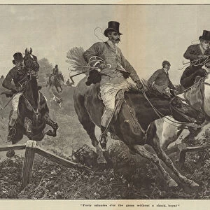 Forty minutes o er the grass without a check, boys! (engraving)