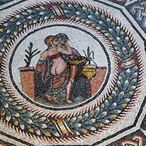 Detail of the mosaic called of the dormitory (mosaic)