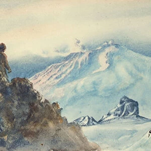 Mount Erebus and Castle Rock (w / c on paper)