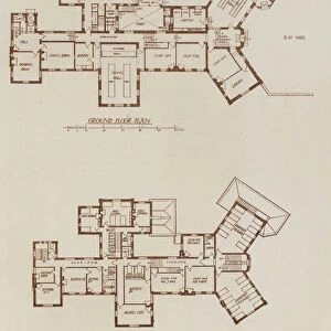 New Boarding House, Repton, Ground Floor Plan, First Floor Plan (litho)