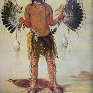 Old Bear medicine man of the Mandan Tribe, from a painting of 1832