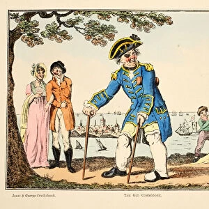 The Old Commodore, 1807 (hand-coloured engraving)