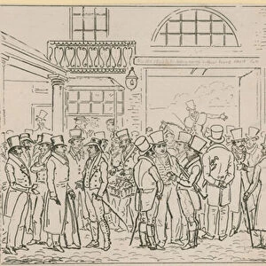 People gathered in Tattersalls (engraving)