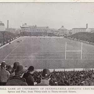 Philadelphia: A Football Game at University of Pennsylvania Athletic Grounds, Spruce and Pine, from Thirty-sixth to Thiry-seventh Streets (b / w photo)