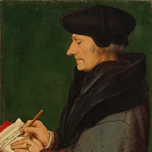 Portrait of Erasmus of Rotterdam Writing, 1523 (mixed technique on paper