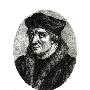 Portrait of Jacques Lefevre d Etaples (c. 1450-1536) (engraving) (b / w photo)