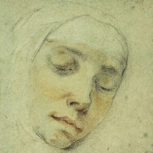 Portrait of Pasitea Crogi, her Eyes Closed in Ecstacy, (black