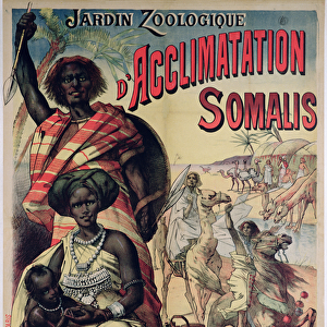 Poster advertising the Somalian park at the Jardin Zoologique, Paris (colour litho)