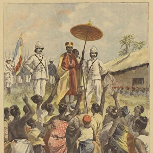 Proclamation of the new king of Dahomey (colour litho)