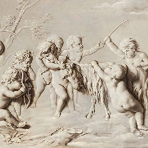 Putti playing with the She-Goat Amalthea (oil on canvas)