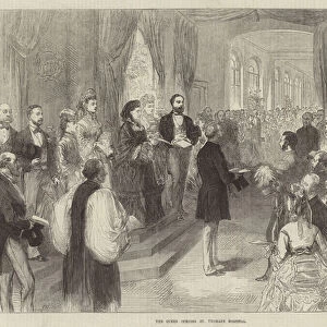 The Queen opening St Thomass Hospital (engraving)
