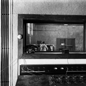 Radio broadcasting control room in the Haus des Rundfunks (House of Broadcasting) in Masurenallee
