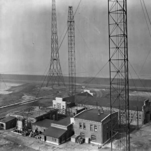 Radio transmission facility in Norddeich, Germany, c. 1933 (b / w photo)