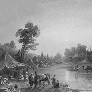 The River Barrada, the Ancient Pharpar, a River of Damascus (engraving)