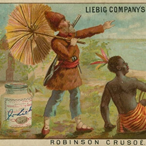 Robinson Crusoe: The Arrival of a Ship (chromolitho)