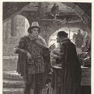Romeo and the Apothecary, "Romeo and Juliet, "Act V, Scene I (engraving)