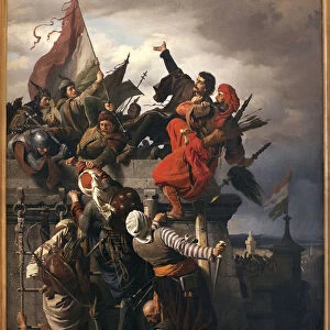 The sacrifice of Titusz Dugovics (? -1456). Hungarian national Heros