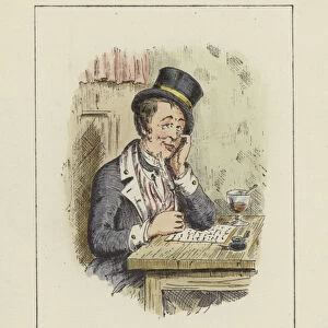Sam Weller, from the Pickwick Papers, by Charles Dickens (coloured engraving)