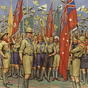 The scouts jamboree (colour litho)