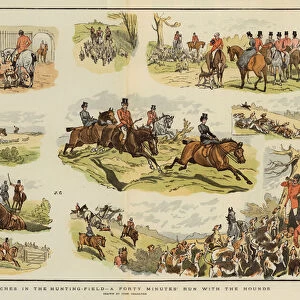 Sketches in the Hunting-Field, a Forty Minutes Run with the Hounds (chromolitho)