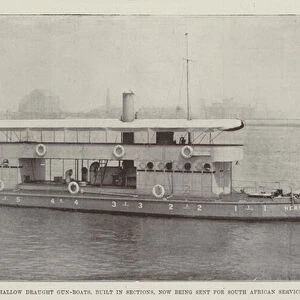 Type of Shallow Draught Gun-Boats, built in Sections, now being sent for South African Service (b / w photo)