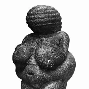The Venus of Willendorf, side view of female figurine, Gravettian culture, Upper Paleolithic Period