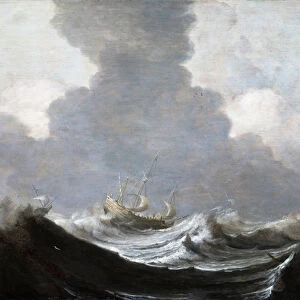 Four Vessels Running Before a Gale, 1630 (oil on panel)