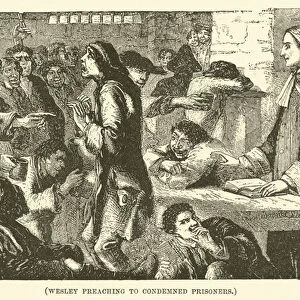 Wesley preaching to condemned prisoners (engraving)