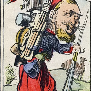 Yvon Le Zouave. Engraving in "Comic Military Alphabet". Fifth series