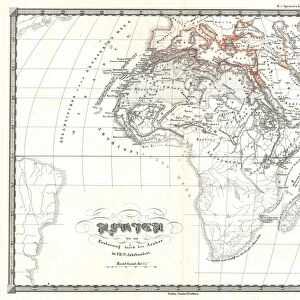 1855, Spruner Map of Africa up to the Arab conquests in the 7th century, topography