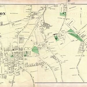 1873, Beers Map of the town of Huntington, Long Island, New York, topography, cartography
