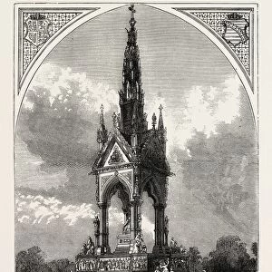 THE ALBERT MEMORIAL London, UK, 19th century engraving