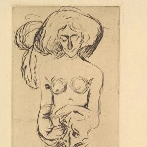 Cruelty 1905 Drypoint brown / black ink plate 3 3 / 4 x 2 9 / 16 inches