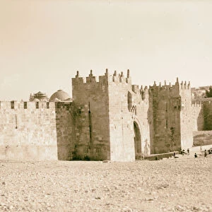 Damascus Gate Franciscan convent right 1934 Jerusalem