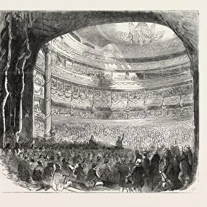 Great Protectionist Demonstration in Drury Lane Theatre, London, Uk, 1851 Engraving