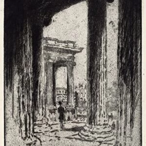 Joseph Pennell, The Portico, British Museum, American, 1857 - 1926, 1905, etching