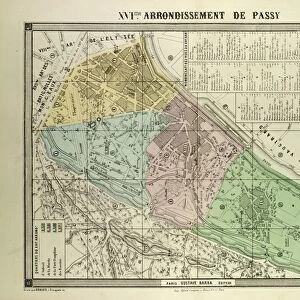Map of the 16th Arrondissement De Passy, Paris, France