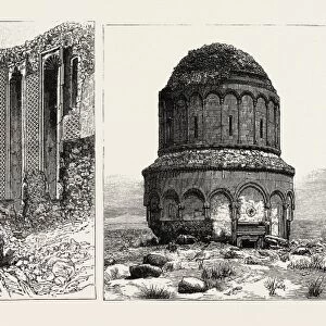 Ruins at Ani, Armenia: the Great Gate of the Palace of the Bahlavouni Princes (Left); St