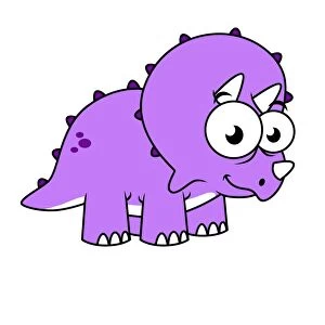 Cute illustration of a Triceratops