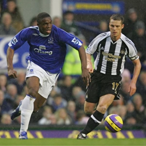 Everton v Newcastle United Victor Anichebe and Scott Parker