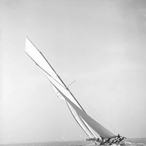 The 19-metre Norada sailing close-hauled, 1911. Creator: Kirk & Sons of Cowes
