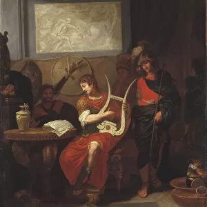 Achilles Playing a Lyre before Patroclus, 1675-1680