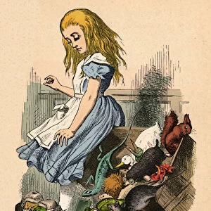 Alice and animals. Chaos and the court, 1889. Artist: John Tenniel