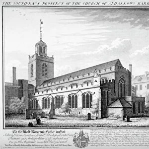 All Hallows-by-the-Tower Church, London, 1736. Artist: William Henry Toms