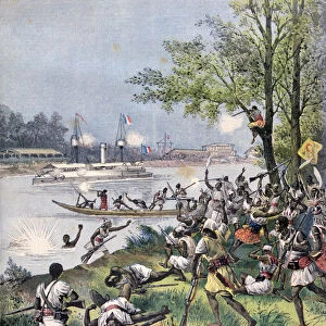 Attack on the Villagers of Dahomey by the French, 1892. Artist: Henri Meyer
