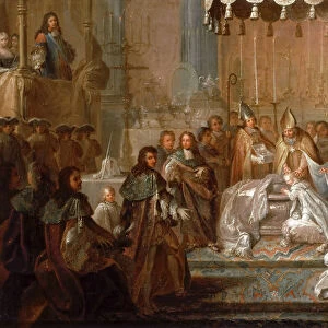 Baptism of the Dauphin Louis, son of Louis XIV, celebrated in the Saint-Germain-en-Laye, March 24, Artist: Christophe, Joseph (1662-1748)