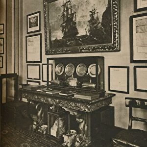 Cabinet of Nelson Relics in Lloyds Committee Room, c1935. Creator: Unknown