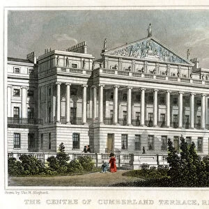 The centre of Cumberland Terrace, Regents Park, London, 1829. Artist: W Wallis