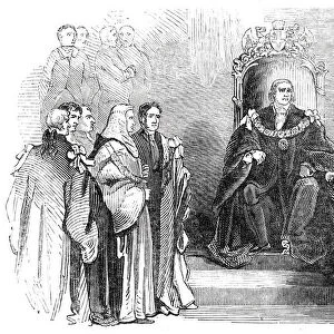 Ceremony of inducting the new Lord Mayor into his office, 1844. Creator: Unknown